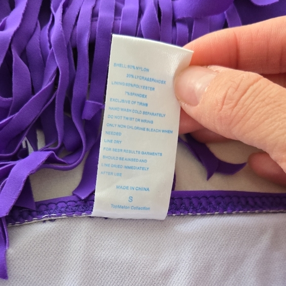 Purple Fringe Bikini Set - Picture 4 of 11